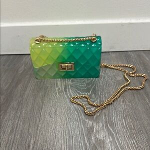 Le Miel Green Ombre Gel Small Shoulder Crossbody Bag
